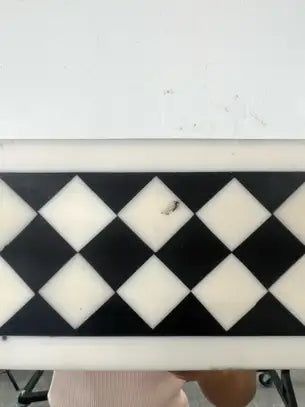 Art Deco Style Black & White Resin Diamond Design Wall, Table or Mantel Mirror