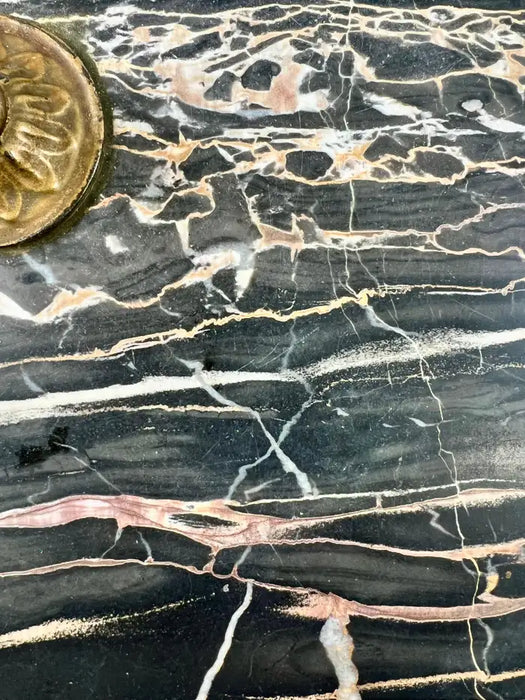 Art Nouveau Marble Top and Brass Smoking or Side Table