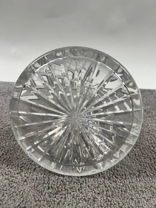 Classic European Cut Crystal Decanter with Faceted Stopper, 14″ H