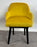 Mid Century Modern Style Yellow Velvet & Ebony Dining or Side Chair, Set of 4