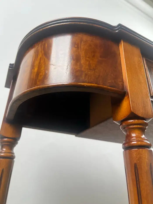 English Georgian Hepplewhite Style Two-Drawer Console Table Mahogany & Walnut