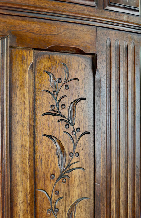 19th Century French Brass-Mounted Mahogany & Marble "Porte Manteau" Hall Tree