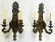 French Louis XVI Revival Style Patinated Bronze Wall Sconce Two Arms, a Pair