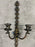 Art Nouveau Two Arms Bronze w Frosted Milk Glass Shades Wall Sconce, a set of 3