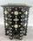 Moroccan Black & White Bone with Filigree Inlay Octagonal End Table, a Pair
