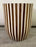 Art Deco Style Brown & White Cylindrical Walnut Resin End Table or Stool, a Pair