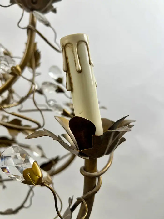 Maison Bagues Style French Foliate Design Chandelier in Bronzed Metal - 12 Arms