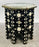 Moroccan Black & White Bone with Filigree Inlay Octagonal End Table, a Pair