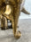 Large Sculptural Elephant Table Base in Carved resin w Antique Gilt Finish