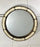 Art Deco Style Round White Frame & Antiqued Brass Filigree Inlay Mirror, a Pair