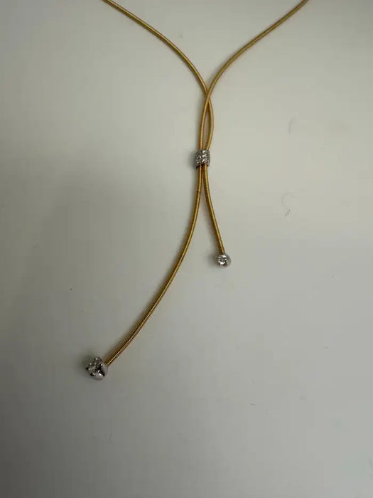 Marco Bicego 18K Yellow Gold and Diamond Lariat Necklace Lucia Collection