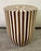 Art Deco Style Brown & White Cylindrical Walnut Resin End Table or Stool, a Pair