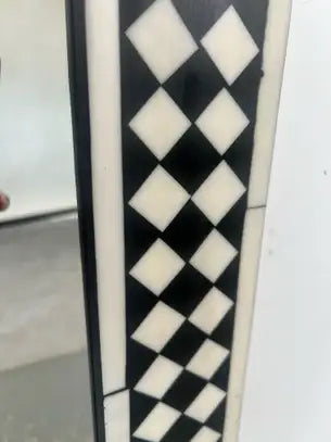 Art Deco Style Black & White Resin Diamond Design Wall, Table or Mantel Mirror