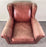 American Classical Style Distressed Leather Red - Brown Oversized Club Chair