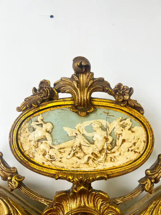French Rococo Louis XV Style Giltwood Mantel or Wall Mirror, 19th Century