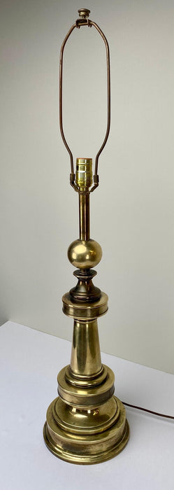 Stiffel Mid-Century Modern Brass Baluster Style Table Lamp, a Pair