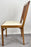 Mid Century Modern White Faux Leather and Carved Walnut Folding Chair, Set of 4