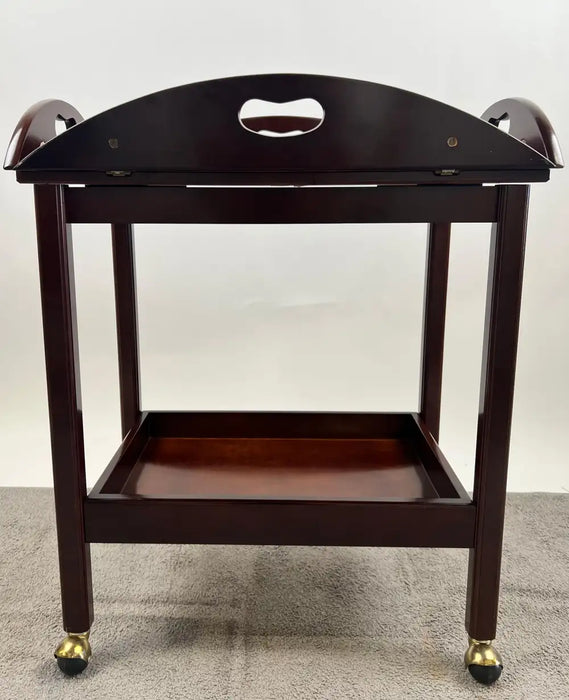 English Style Bombay Company Butler's Tray Table Cherry Wood Drop Leaf Serving