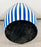 Art Deco Style Blue & White Cylindrical Resin Side, End Table or Stool, a Pair
