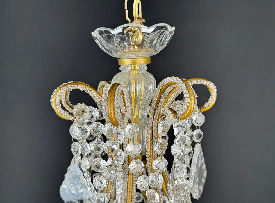 French Louis XV Marie Therese Style Cut Crystal Chandelier, 8 Arms