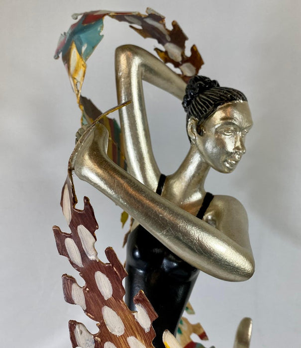 French Art Deco Ballerina Iron & Resin Sculpture