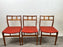 Danish Mid-Century Modern Teak Dining Chairs w Rust Red Dotted Upholstery, Set 6