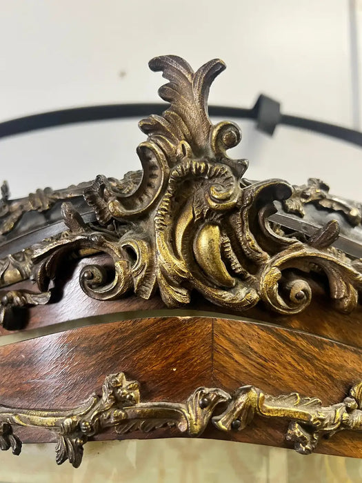 Antique 19th C. French Louis XV Vernis Martin Ormolu Serpentine Vitrine Cabinet