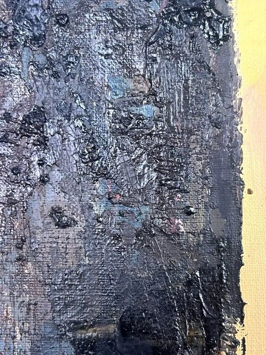 Alice Marcus " Landscape with Foil " Oil on Canvas Painting Framed, 1960's