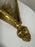 French Art Deco Brass & Frosted Glass Shield Shaped Wall sconce, a Pair