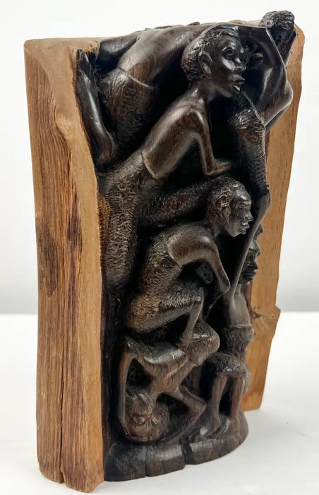 African Makonde Ebony Tree of Life Sculpture Tribal Art, 1970's 1970's