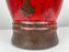 Vintage Chinese Oriental Red Pottery Vase with Lid in Antiqued Design