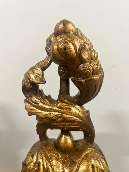 French Louis XVI Style Urn Form with Acanthus Motifs Gilded Wall Bracket, a Pair