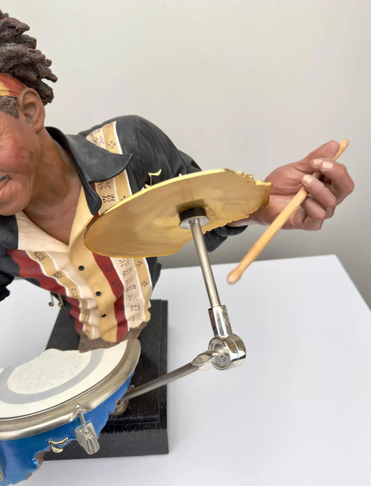 Willitts Designs International The Drummer Cast Resin Sculpture, Signed