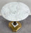 Italian Hollywood Regency Round Marble Brass & Bronze Base Wine Table or Stand