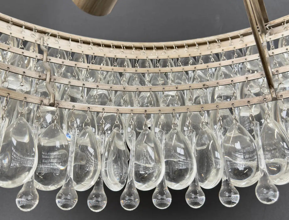 Hollywood Regency Style Circular Cascade Design Crystal Chandelier