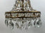Vintage French Empire Style Gilt Bronze & Tiered Crystal & Beads Chandelier