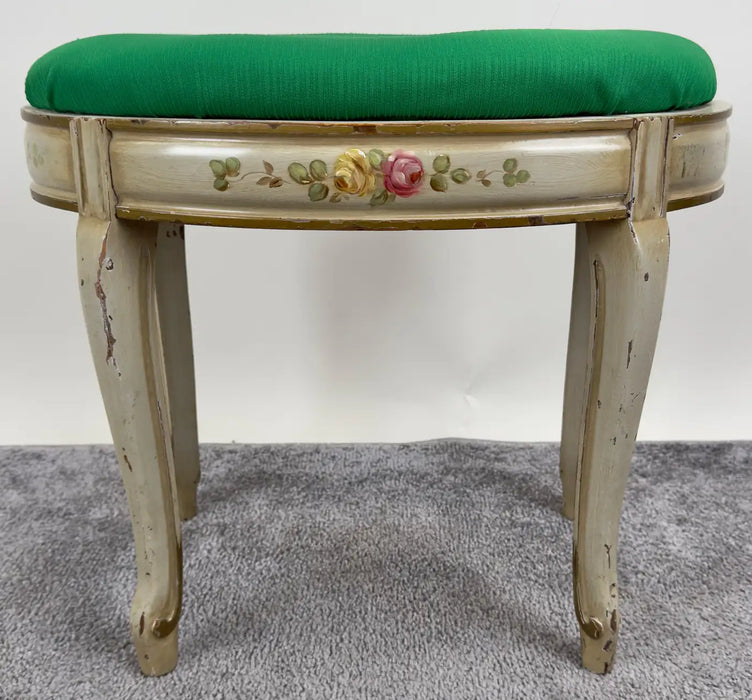 French Provincial Style Kidney Shaped Lady Writing or Vanity Desk with Ottoman