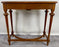 French Country Style Walnut Craved Small Console & Mirror with Antiqued Glass