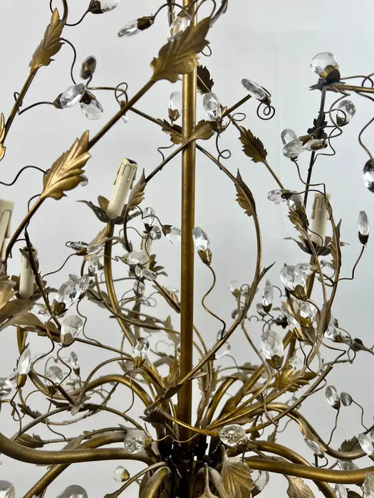 Maison Bagues Style French Foliate Design Chandelier in Bronzed Metal - 12 Arms