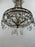 Vintage French Empire Style Gilt Bronze & Tiered Crystal & Beads Chandelier