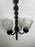 Art Nouveau Two Arms Bronze w Frosted Milk Glass Shades Wall Sconce, a set of 3
