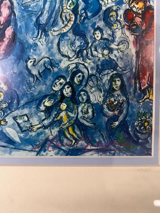 Marc Chagall " Peace" Lithograph, Hand Signed and Frame 1974