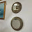 Brutalist Style Round bronze Studded Mirror, Compatible pair