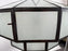 Art Deco Style Large Circular White Milk Glass & Bronze Pendant, Chandelier