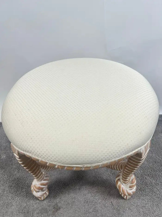 French Napoleon III Style Faux Rope Stool or Ottoman by Cugini Lanzani