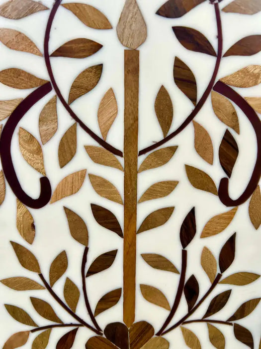 Moroccan Boho-Chic Handmade Walnut & Resin Inlay Hexagonal Side or End Table