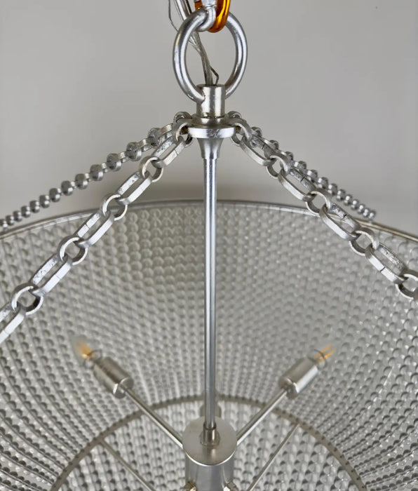 Large Art Deco Style Circular Three-Tiers Chandelier