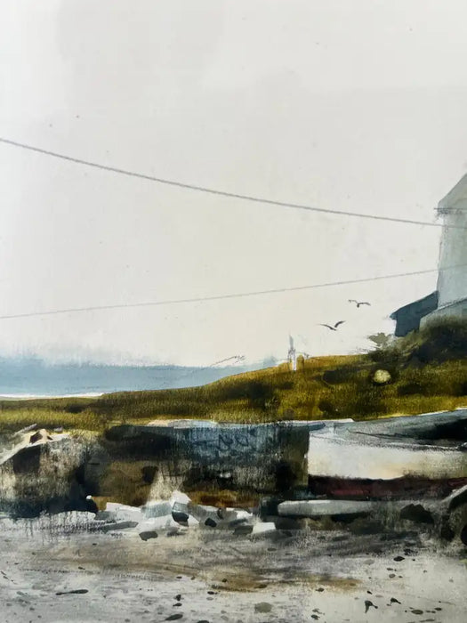 Philip Jamison Coastal Scene Watercolor Painting , Signed & Framed 1950's