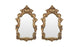 French Baroque Louis XV Style Antiqued Gold Wall or Console Mirror, a Pair