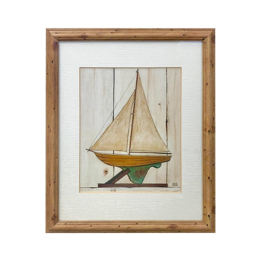 Sail Boat Model Print by David Carter Brown, Signed & Framed 1980's